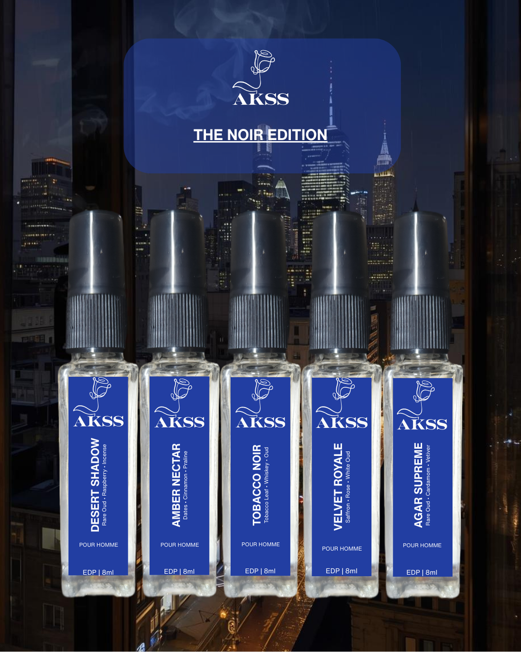  Luxury oud, tobacco and amber perfume set for men – Akss Noir Edition