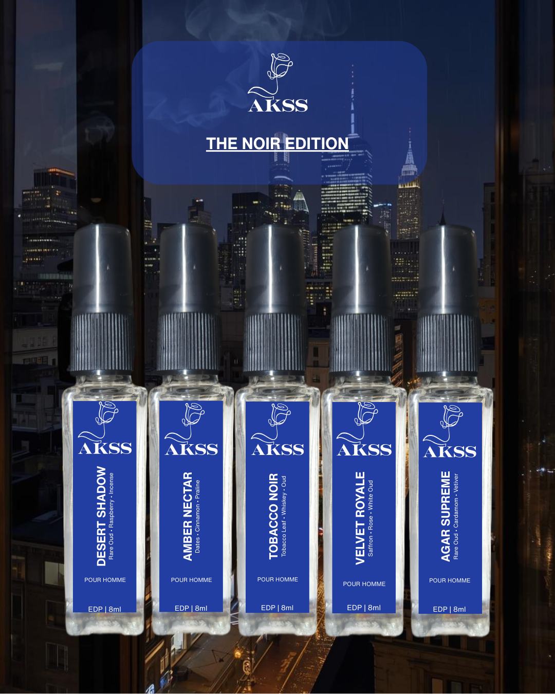  Luxury oud, tobacco and amber perfume set for men – Akss Noir Edition