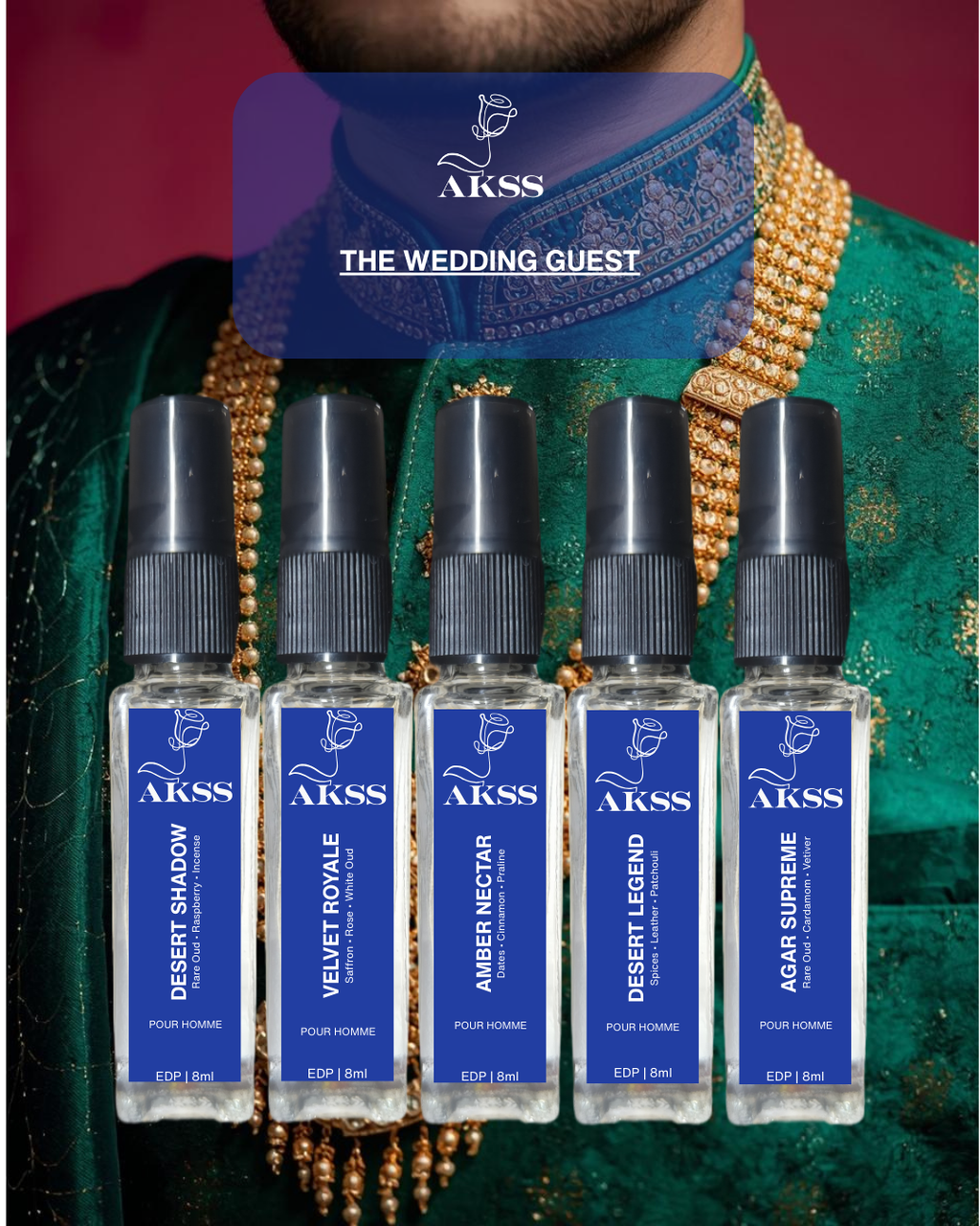 Luxury oud, saffron and festive perfume set for men – Akss Wedding Guest Edition